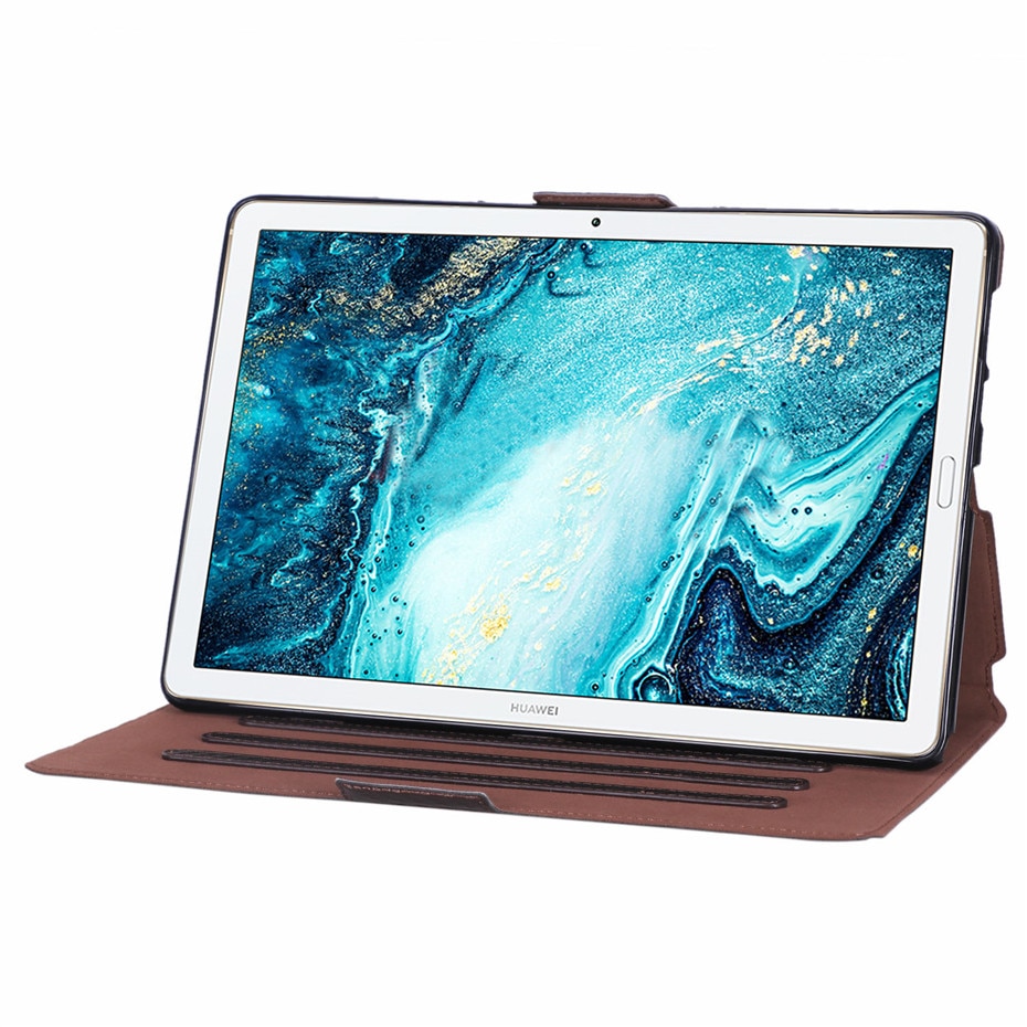 Case Huawei MediaPad M6 10.8-inch #เคสแบบฝาพับลาย Carbon Fiber Texture Magnetic Leather Shell มีช่องใส่การ์ด