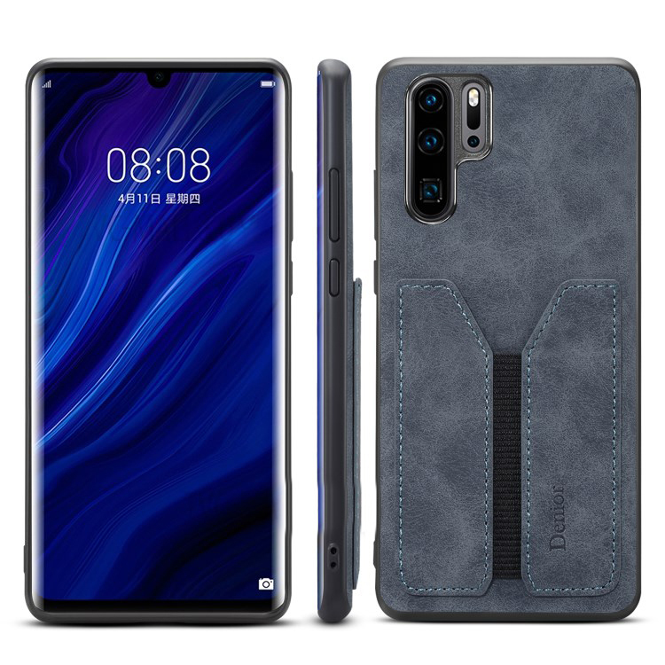 Case Huawei P30 Pro #เคสฝาหลัง TPU เคลือบหนัง PU มีช่องเสียบการ์ดแถบยืดหยุ่น
