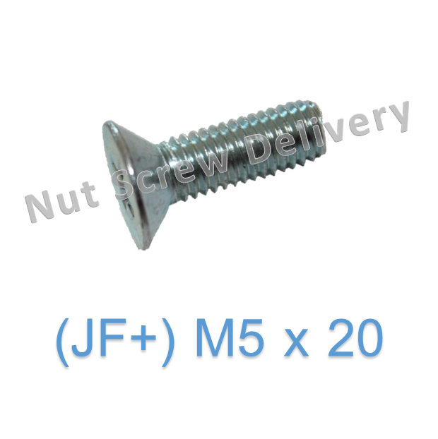 สกรูหัวเตเปอร์มิลขาว (JF) M5 x 20