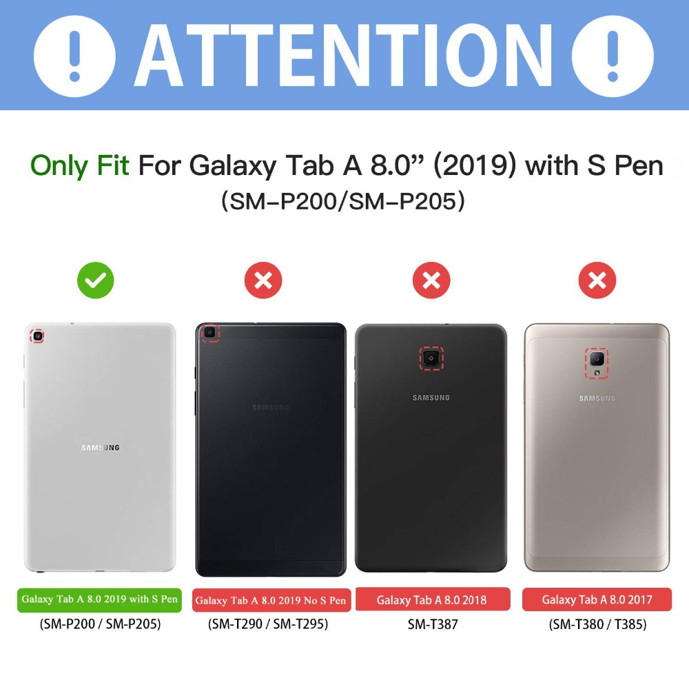 เคส Samsung Galaxy Tab A 8.0 2019 SM-P200 SM-P205 รุ่นมีปากกา ฝาหลังนิ่มTPU Soft Case Shockproof silicone Cover ( สินค้าพร้อมส่ง)