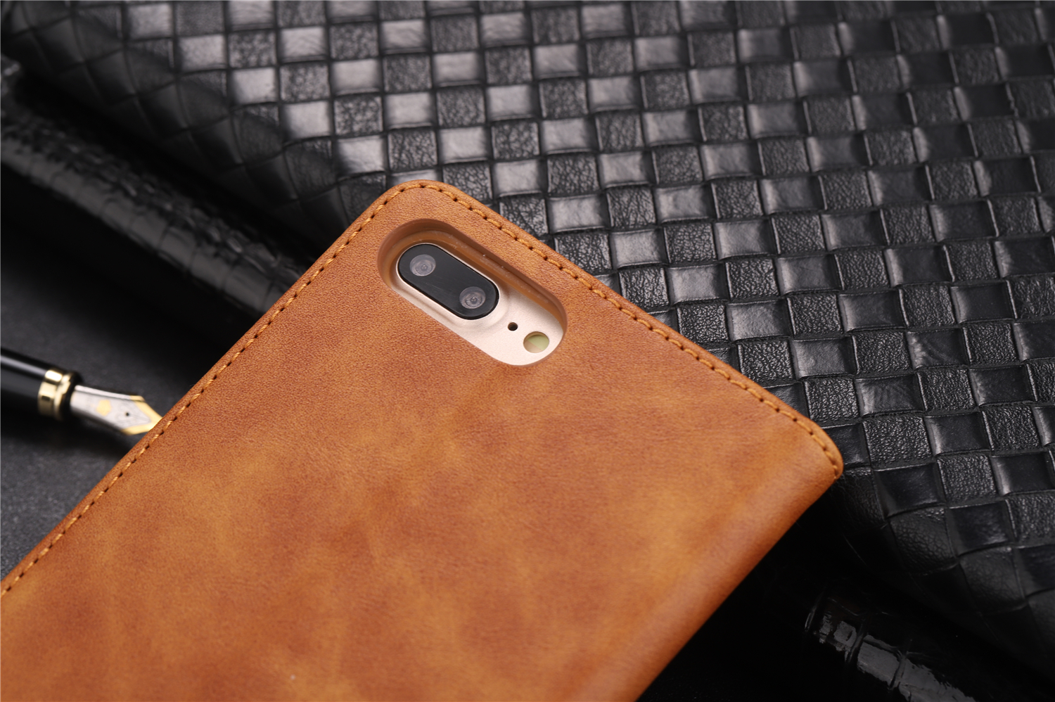Case iphone 7 plus / 8 plus #เคสฝาพับ AZNS สไตล์ย้อนหนัง PU มีช่องเสียบการ์ด