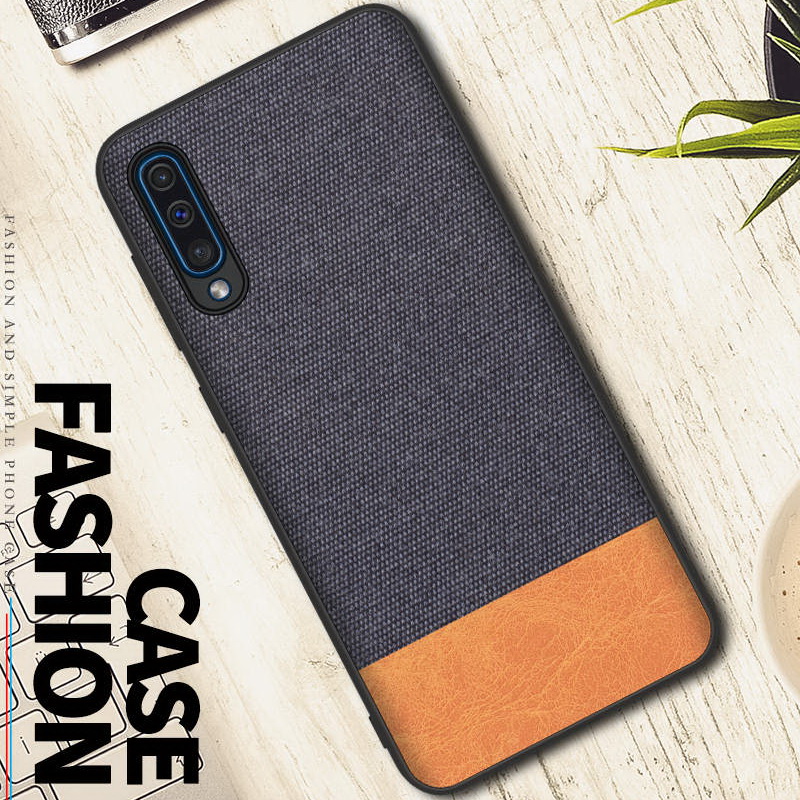 Case Samsung Galaxy A50 / A50s / A30s #เคสฝาหลังรูปแบบ Cloth Texture PU Leather + TPU