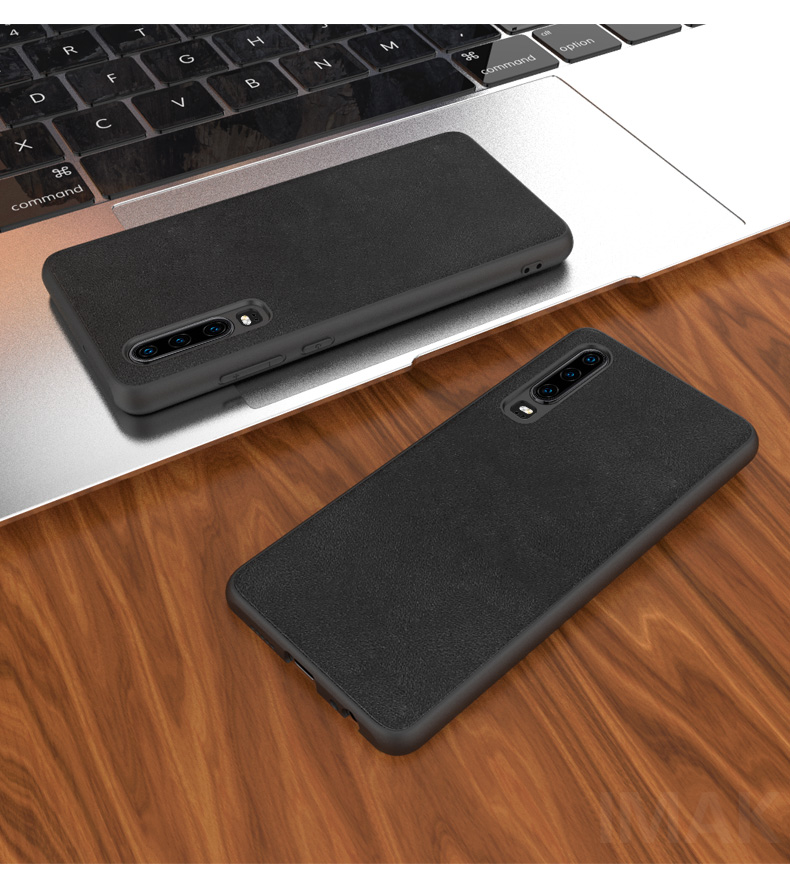 Case Huawei P30 #เคสฝาหลัง IMAK LX-5 Series Imitation Suede Phone Back Case TPU Frame