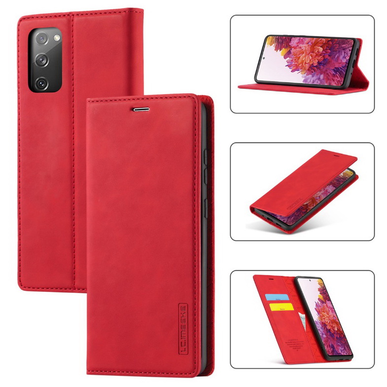 เคส Samsung Galaxy S20 FE / S20 FE 5G #เคสฝาพับหนัง PU คุณภาพดีสไตล์กระเป๋าสตางค์พร้อมช่องใส่การ์ด Case with Magnetic Closing Clasp Stand Card Slots Casing
