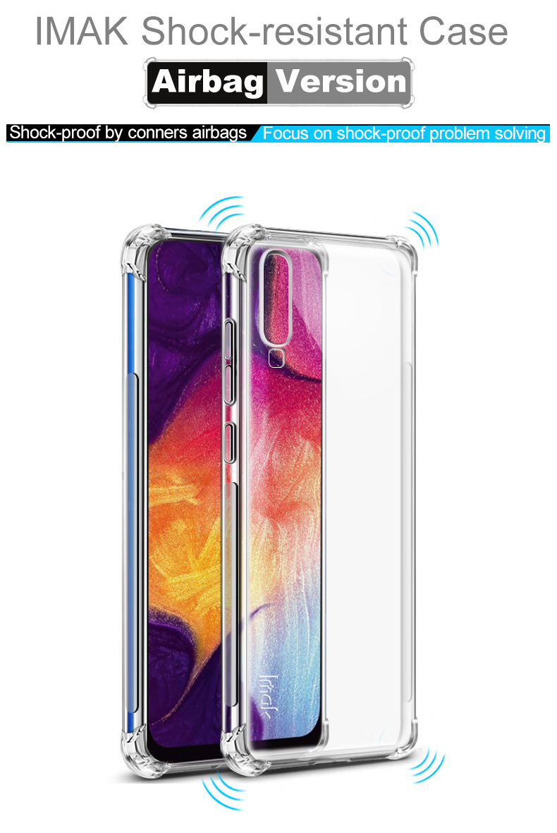 Case Samsung Galaxy A70 #เคสฝาหลัง IMAK มุมกันกระแทก Soft TPU Case + ฟิล์มกันรอย