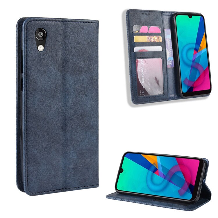 เคส Huawei Y5 (2019) #เคสฝาพับปกหนังสไตล์วินเทจดูดซับอัตโนมัติแบบกระเป๋าสตางค์