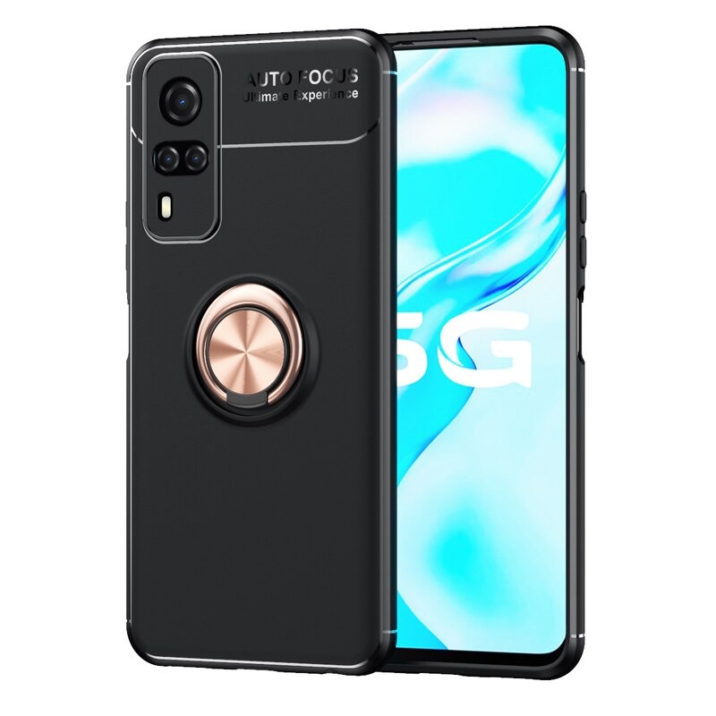 เคส Vivo Y31 2021 #เคสฝาหลัง Soft TPU Finger Ring Kickstand (แผ่นโลหะแบบ Built-in) Soft TPU