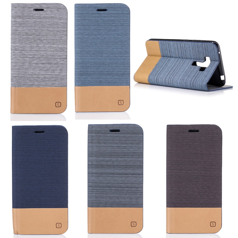 Case Asus Zenfone 3 MAX ZC520TL เคสหนังฝาพับ Bi-color Canvas Flip Leather Card Holder Case