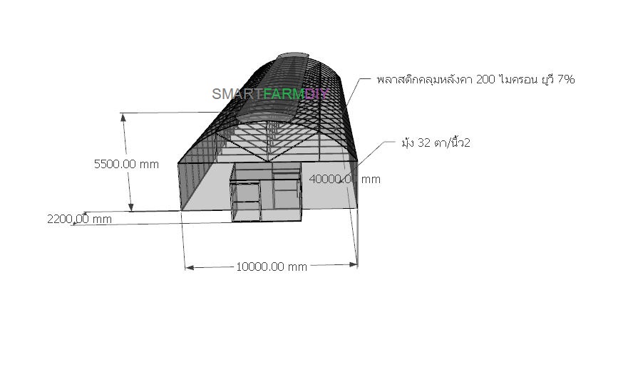 โรงเรือนทรงจั่วโค้ง 2 ชั้น
