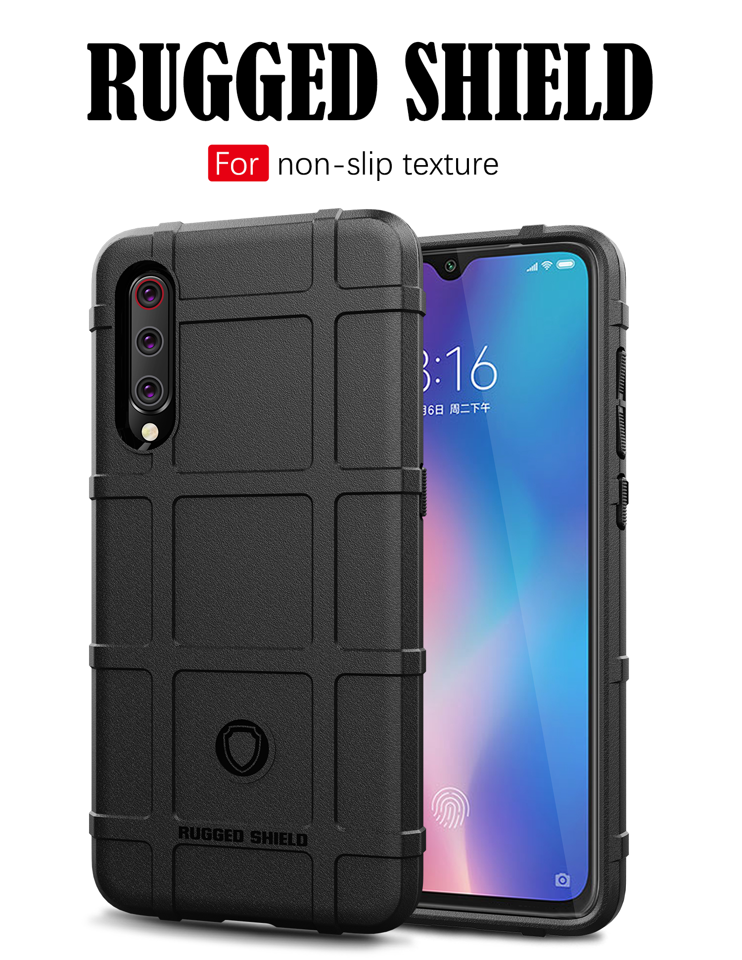 Case Xiaomi Mi 9 #เคสฝาหลัง Rugged Shield Series Soft Silicone Shock Absorption Matte กันกระแทก