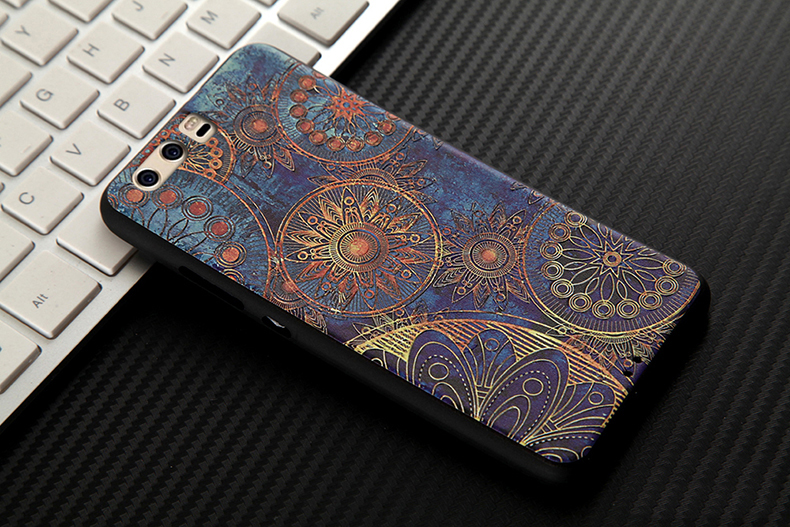 Case Huawei P10 Plus #เคสฝาลายนูน 3D Embossment TPU Mobile Shell สวยงาม