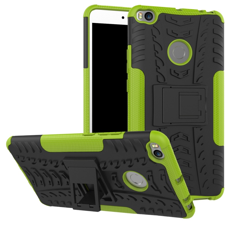 เคส Xiaomi Mi Max 2 #เคสฝาหลังไฮบริดรูปแบบยางรถยนต์ Kickstand TPU + PC 2 in 1