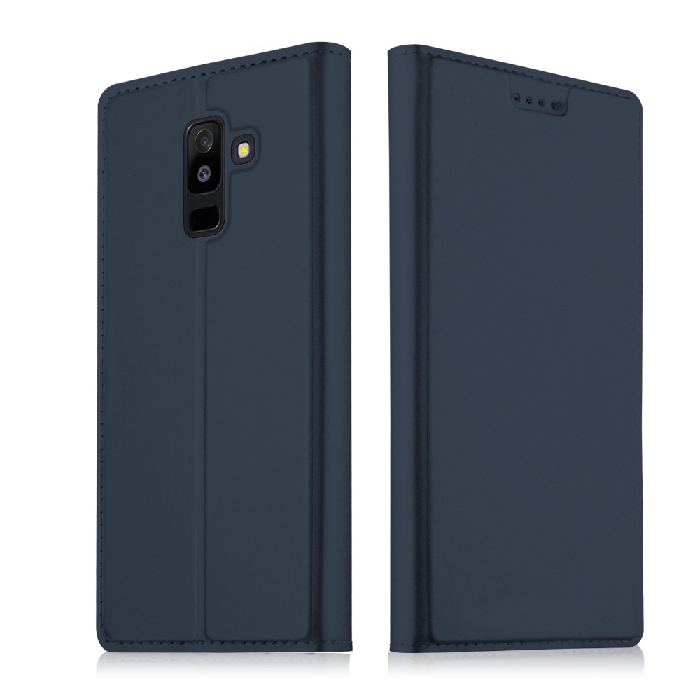 เคส Samsung Galaxy A6+ (2018) #เคสฝาพับหนัง PU Card Holder Auto-absorbed Leather คุณภาพดีราคาถูก