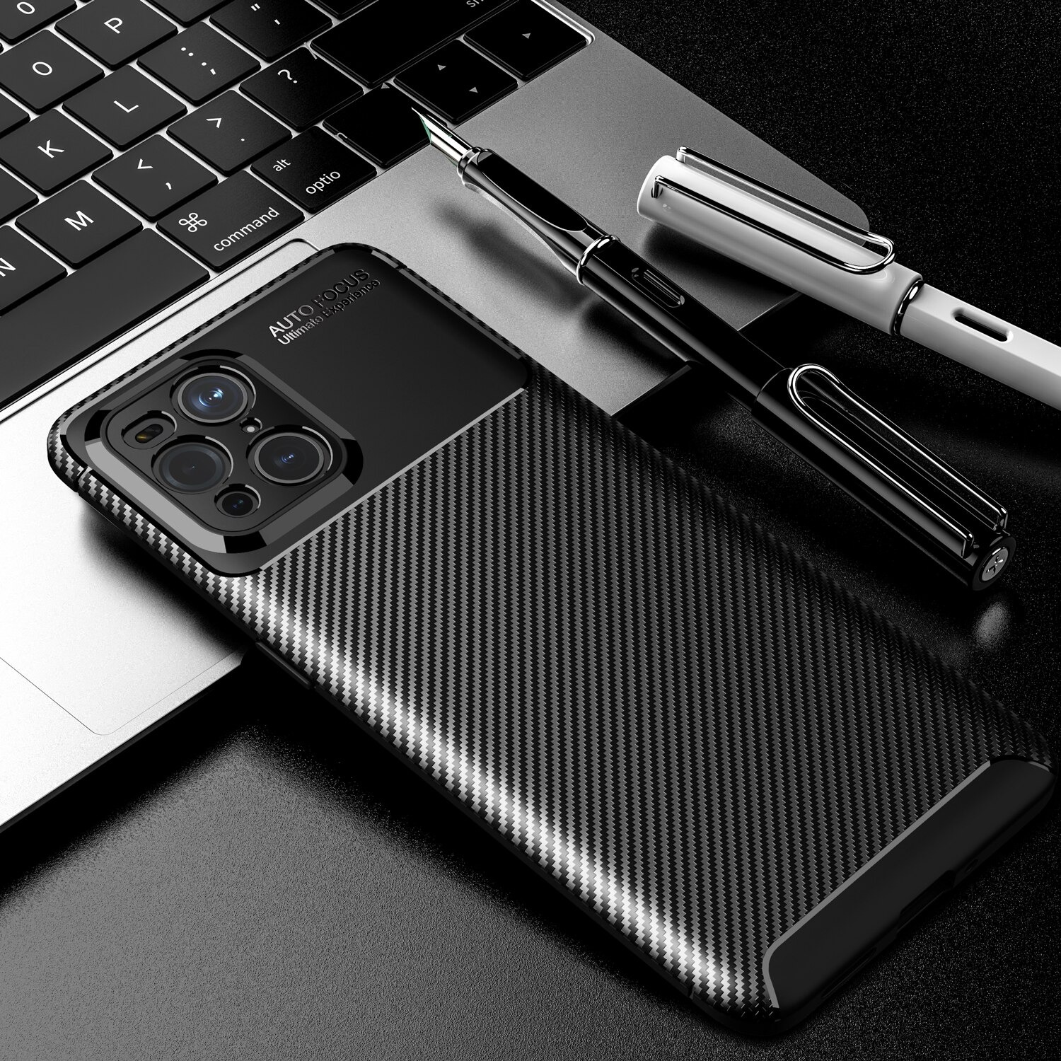 Case OPPO Find X3 Pro #เคสฝาหลังนิ่ม Carbon Fiber Anti-drop TPU Protection