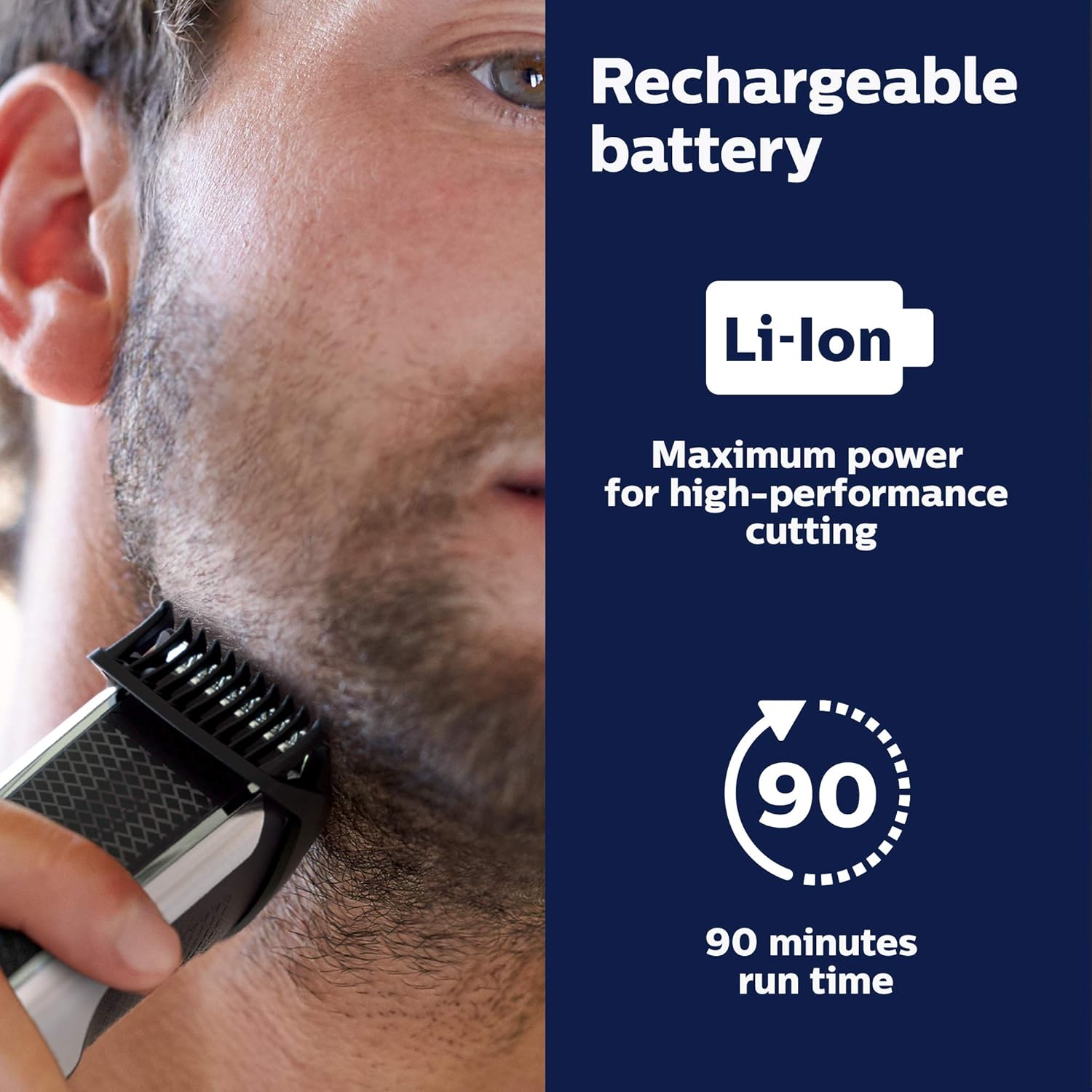 Philips® Norelco Beard and hair Trimmer Series 5500 BT5511/49 ปัตตาเลี่ยนไฟฟ้า สำหรับใบหน้าและผม