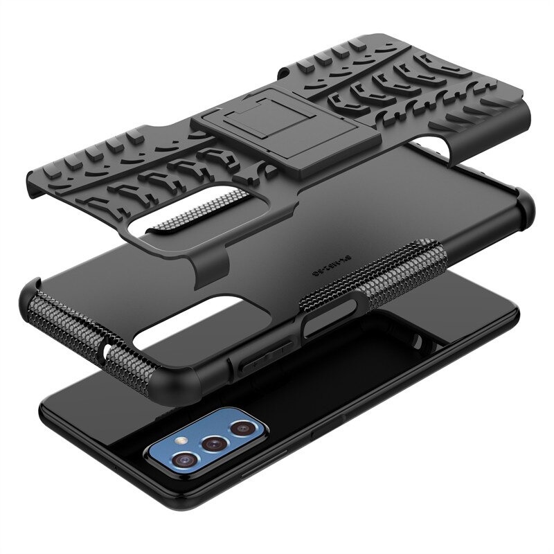 เคส Samsung Galaxy M52 5G #เคสฝาหลังกันลื่น Cool Tyre Pattern Kickstand (PC + TPU)