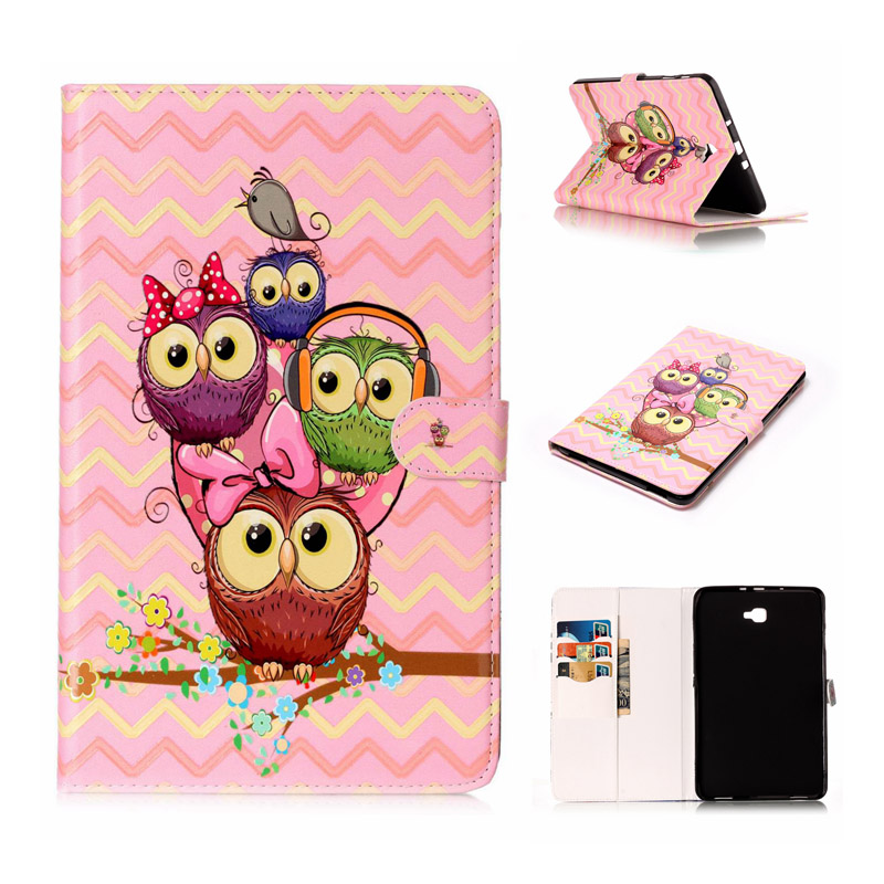 Case Samsung Galaxy Tab A 10.1 2016 T580 T585 #เคสฝาพับหนัง PU สไตล์กระเป๋าสตางค์พิมพ์ลายน่ารักๆ