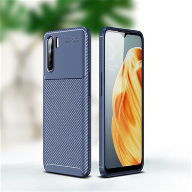เคส OPPO A91 #เคสฝาหลังนิ่ม Carbon Fiber Drop Resistant TPU