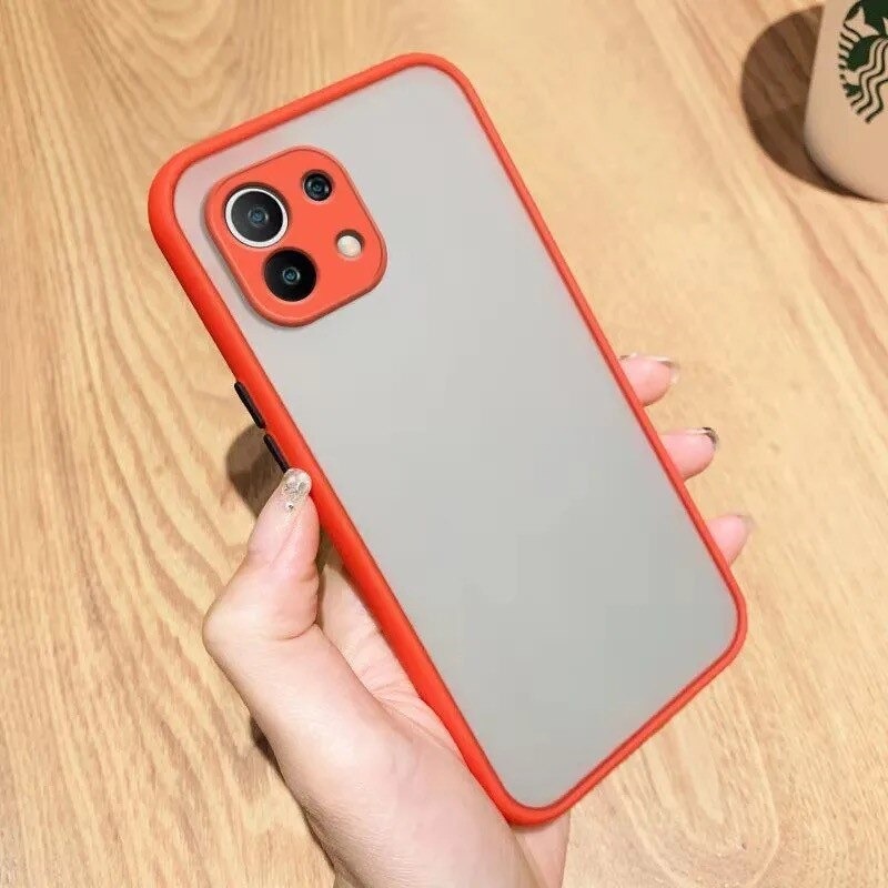 เคส Xiaomi Mi 11 #เคสฝาหลังขอบซิลิโคนิ่ม Fashion Color Liquid Frame Anti-fall Phone Case