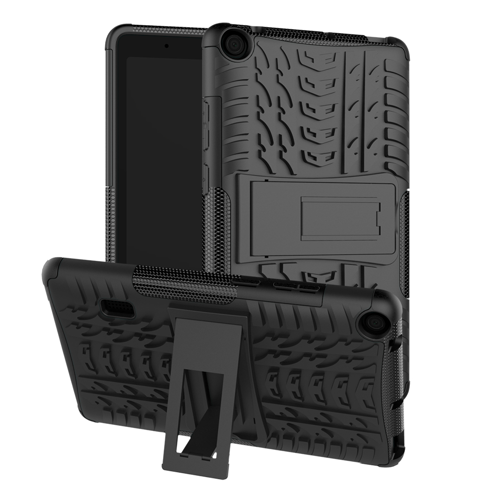 เคส Huawei MediaPad T3 7.0 Wi-Fi (BG2-W09) #เคสฝาหลังกันลื่น Cool Tyre Pattern Kickstand (PC + TPU)
