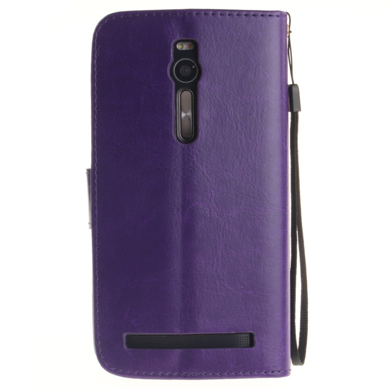 เคส Asus Zenfone 2 ZE550ML ZE551ML เคสหนังฝาพับปั้มลายลงบนปก มีสายคล้องข้อมือ สไตล์กระเป๋าสตางค์