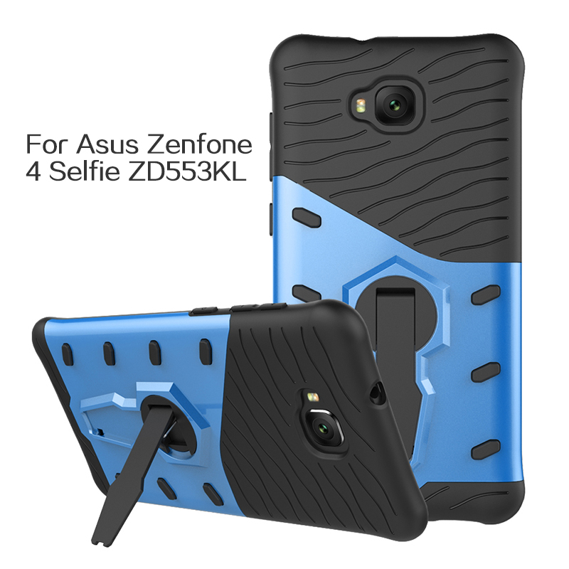 เคส Asus Zenfone 4 Selfie ZD553KL #เคสฝาหลัง TPU นุ่ม + พลาสติก มีขาตั้งในตัวหมุนได้ 360 องศา