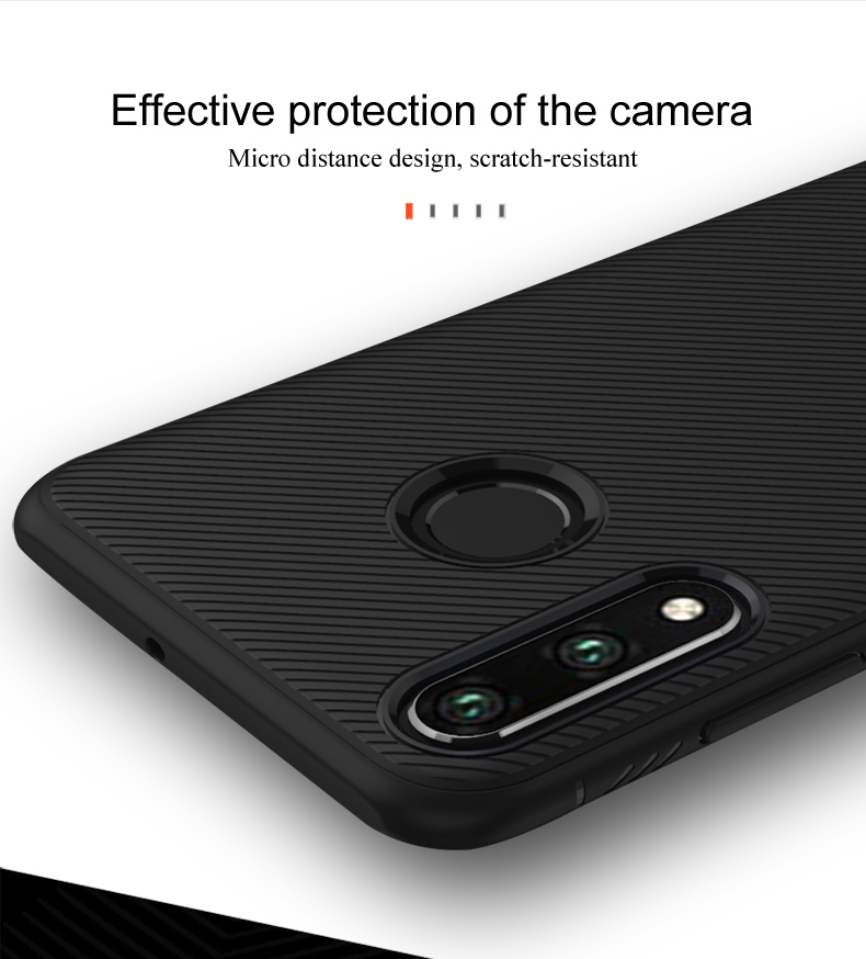 Case Huawei P30 Lite #(พร้อมส่ง) เคสฝาหลัง TPU นิ่ม Twill Texture Soft Silicone Back Case Cover สีดำ