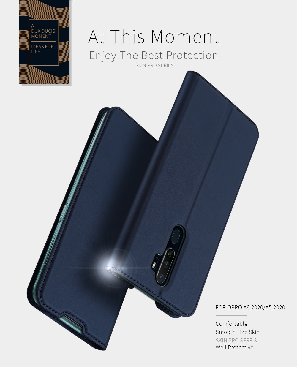 Case OPPO A9 (2020)/A5 (2020) #เคสฝาพับหนัง PU DUX DUCIS Skin Pro Series Auto-absorbed PU Leather คุณภาพดี