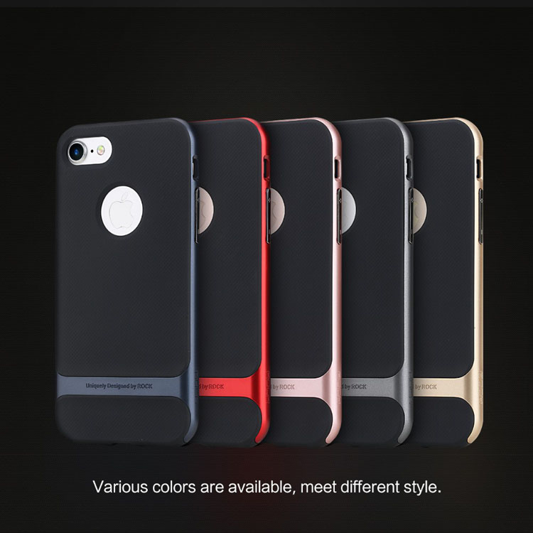 Case iphone 7 #เคสฝาหลังไฮบริด ROCK Royce Series พลาสติก+TPU เคสแข็งแรงสวยงาม