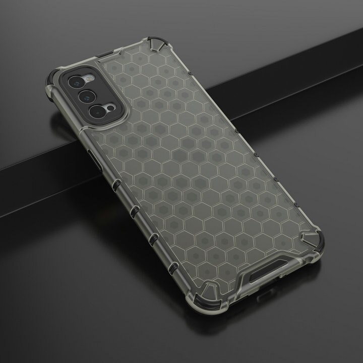 เคส OPPO Reno 5 Pro 5G #เคสฝาหลังกันกระแทก Honeycomb Shock Absorber TPU + PC + Silicone Hybrid