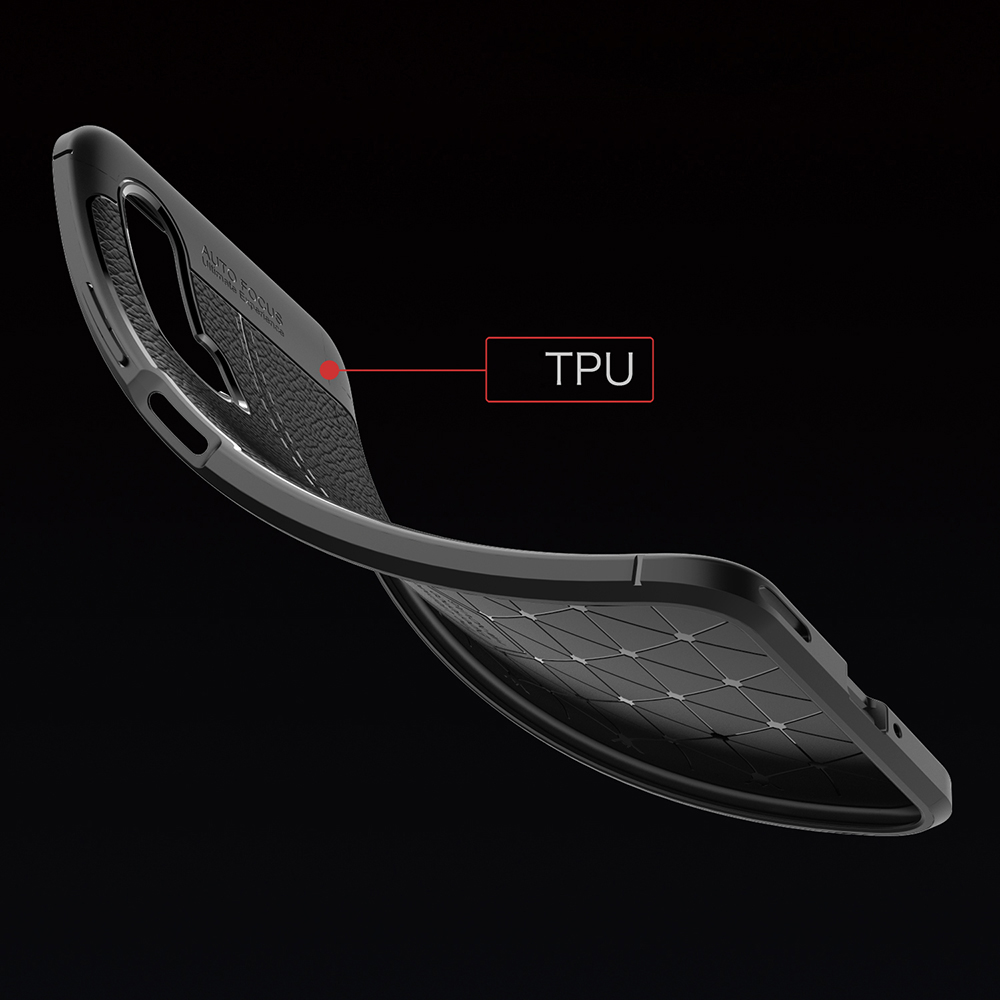 เคส Huawei Nova 6 #เคสฝาหลัง TPU ผิวลิ้นจี่ช่วยป้องกันลายนิ้วมือและกันลื่นได้ดี