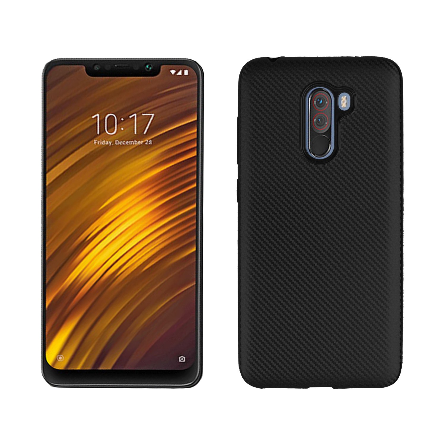 เคส Xiaomi Pocophone F1 #เคสฝาหลัง TPU นิ่มแบบคาร์บอนไฟเบอร์ Soft Skin Case
