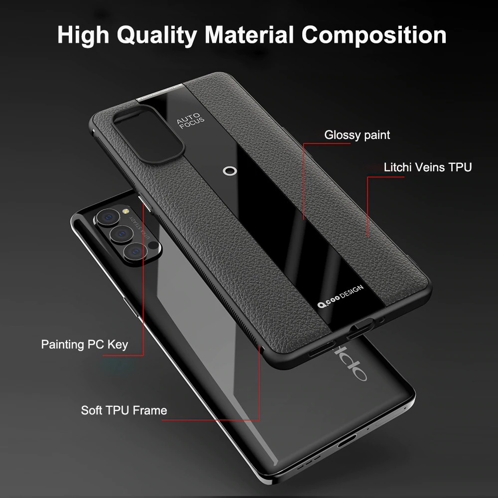 เคส OPPO Reno 4 Pro 5G #เคสฝาหลัง TPU ลายหนัง PU ผิวลิ้นจี่ Luxury Litchi Veins Silicone Ultra-thin Painting TPU Cover