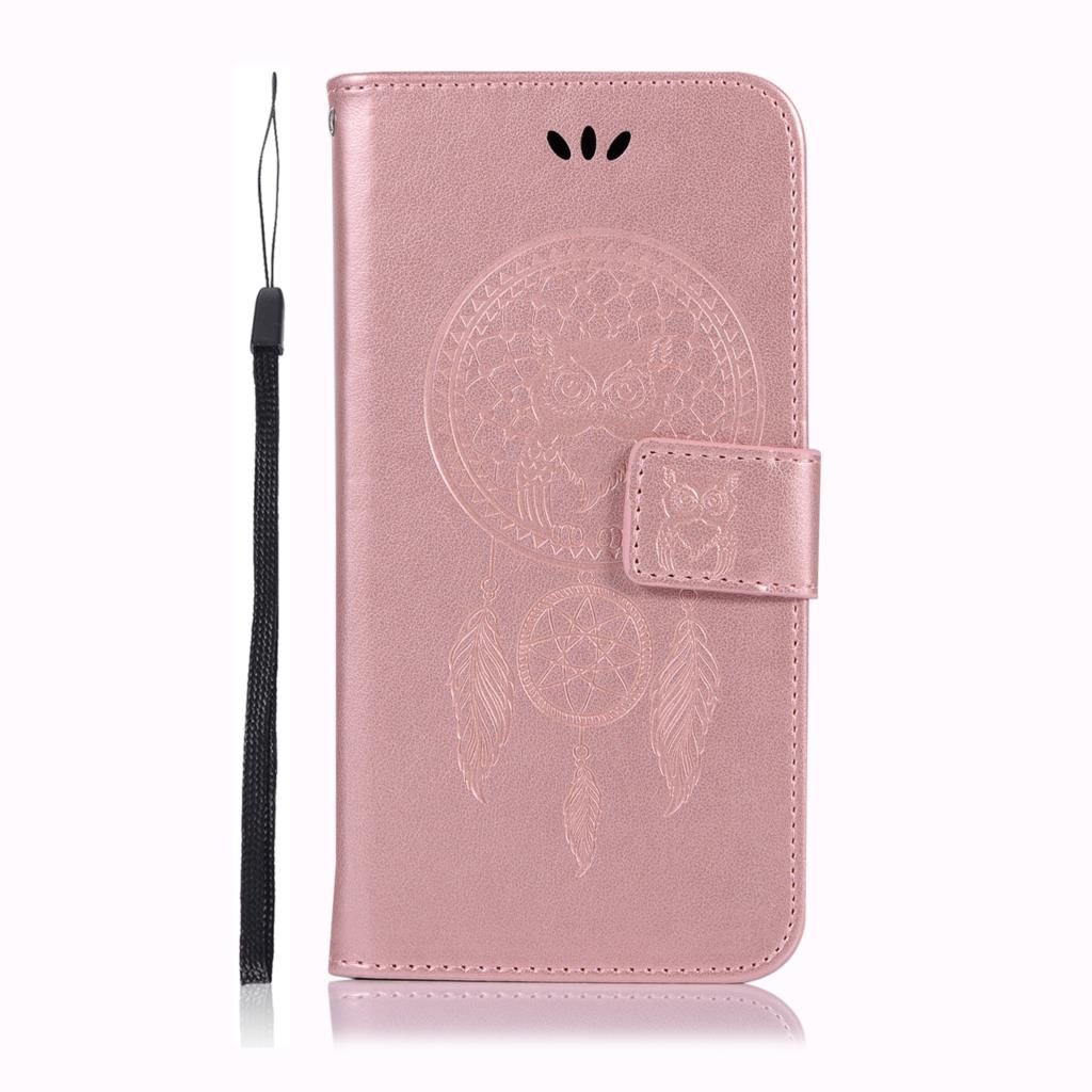 เคส Huawei Y5 2019 #เคสฝาพับแบบกระเป๋าสตางค์ฝาพับหนัง PU ลายนกฮูก Imprint Owl Dream Catcher PU Leather