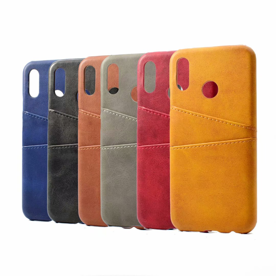 Case Huawei P20 Lite / Nova 3e #เคสฝาหลังหุ้มหนัง Double Card Slots PU Leather Coated