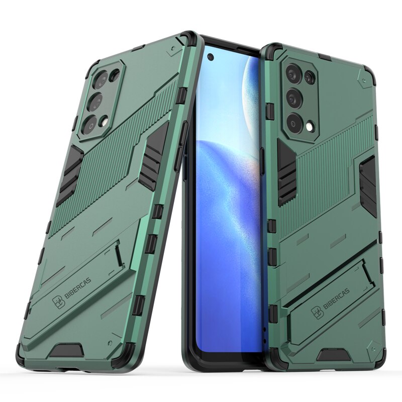 เคส OPPO Reno 5 Pro 5G #เคสฝาหลังพลาสติก ไฮบริด TPU + Kickstand