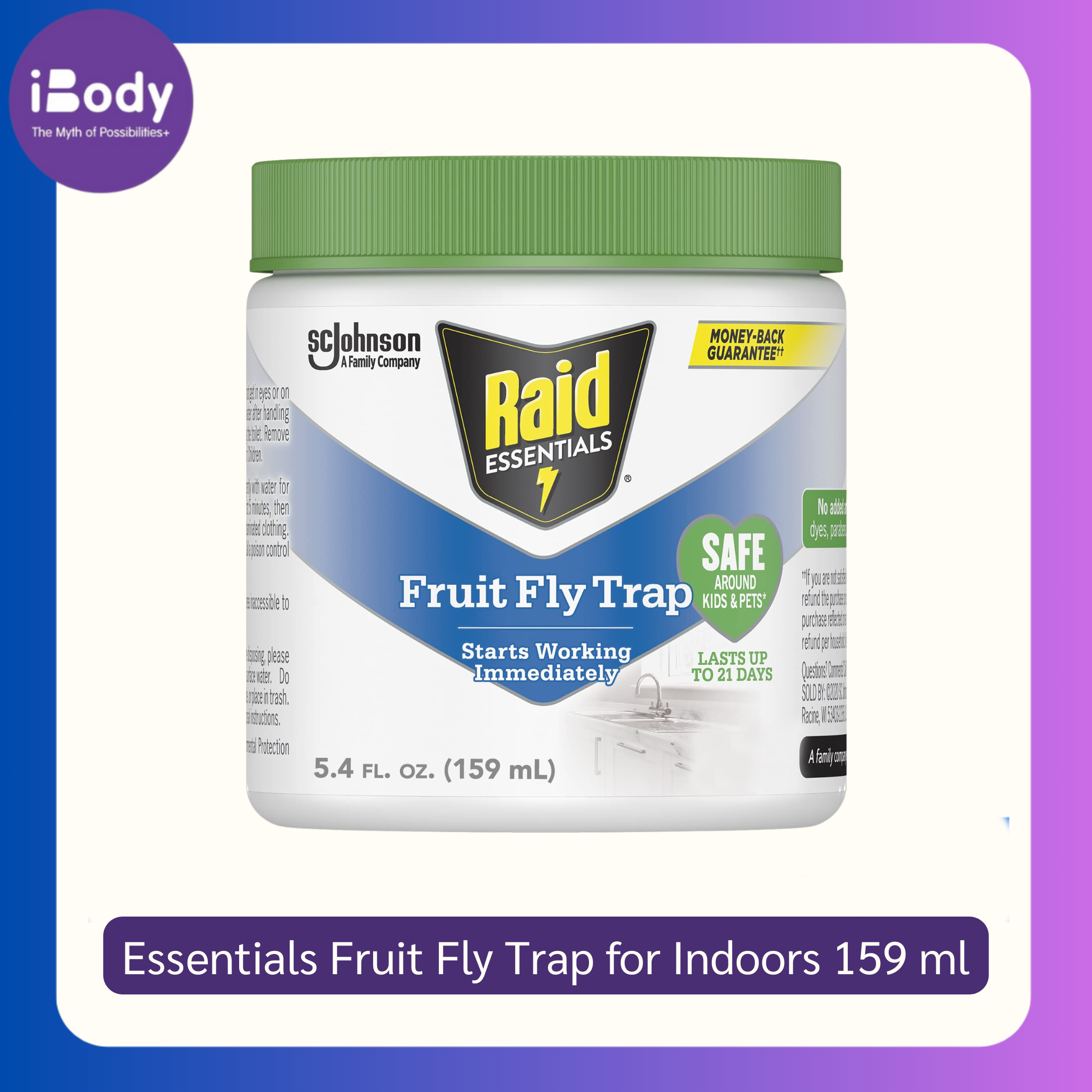 (Raid®) Essentials Fruit Fly Trap for Indoors 159 ml กับดักแมลงวัน สำหรับใช้ในบ้าน