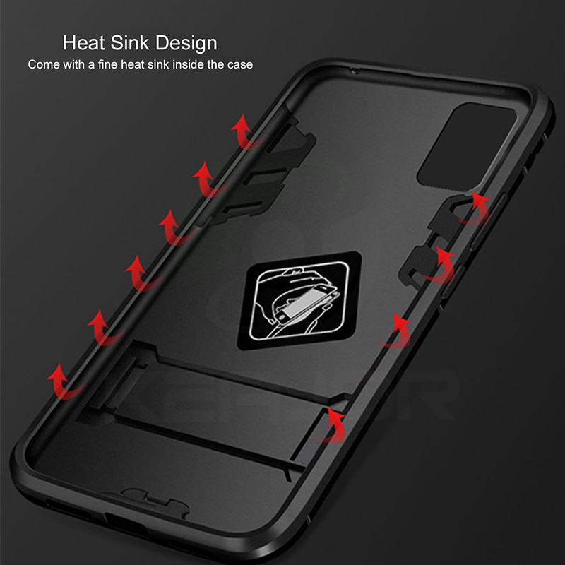 Case Samsung Galaxy A71 #เคสฝาหลังพลาสติก ไฮบริด TPU + Kickstand