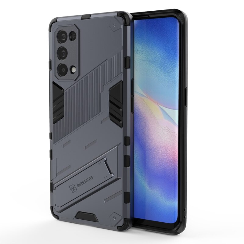 เคส OPPO Reno 5 Pro 5G #เคสฝาหลังพลาสติก ไฮบริด TPU + Kickstand