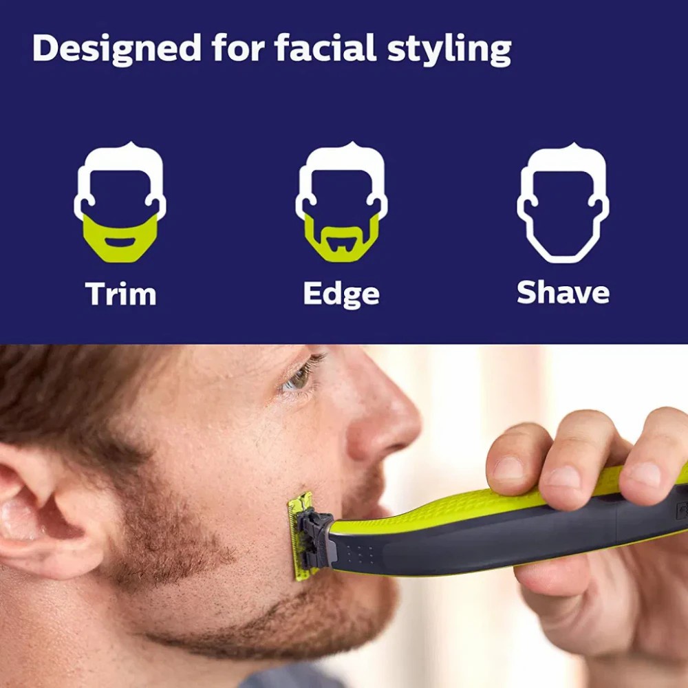 Philips® Norelco Oneblade Electric Trimmer and Shaver QP2510/49 ชุดโกนหนวดไฟฟ้า เครื่องโกนหนวด ที่กันจอน