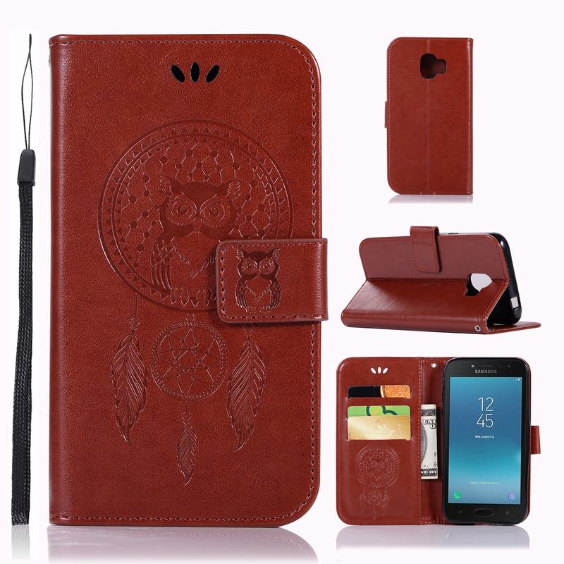 Case Samsung Galaxy J2 Pro 2018 #เคสฝาพับแบบกระเป๋าสตางค์ฝาพับหนัง PU ลายนกฮูก Dream Catcher Owl