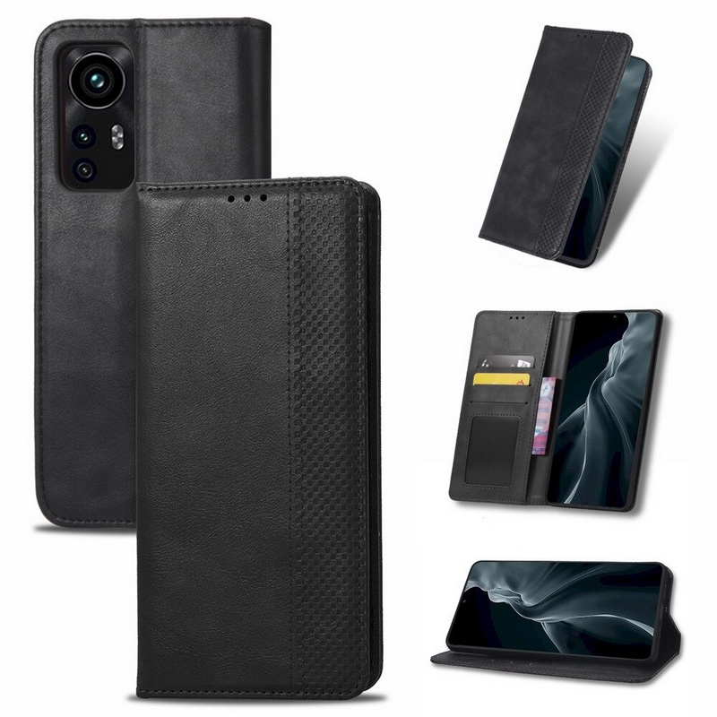 เคส Xiaomi 12#เคสฝาพับปกหนังสไตล์วินเทจดูดซับอัตโนมัติแบบกระเป๋าสตางค์