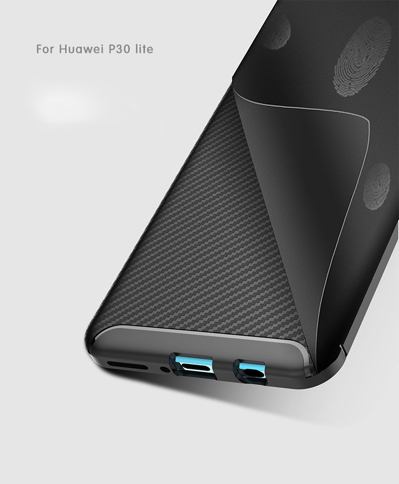 เคส Huawei P30 Lite #เคสฝาหลังนิ่ม Carbon Fiber Drop Resistant TPU