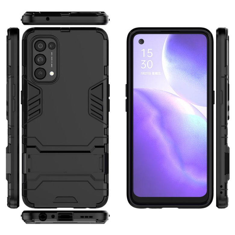 เคส OPPO Reno 5 5G #เคสฝาหลังพลาสติก ไฮบริด TPU + Kickstand
