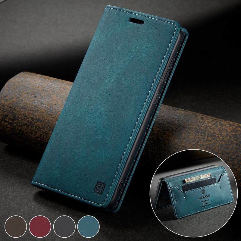 เคส Samsung Galaxy S21 #เคสฝาพับหนัง PU แบบกระเป๋าสตางค์ AUTSPACE Series RFID Blocking Retro Matte Leather Wallet