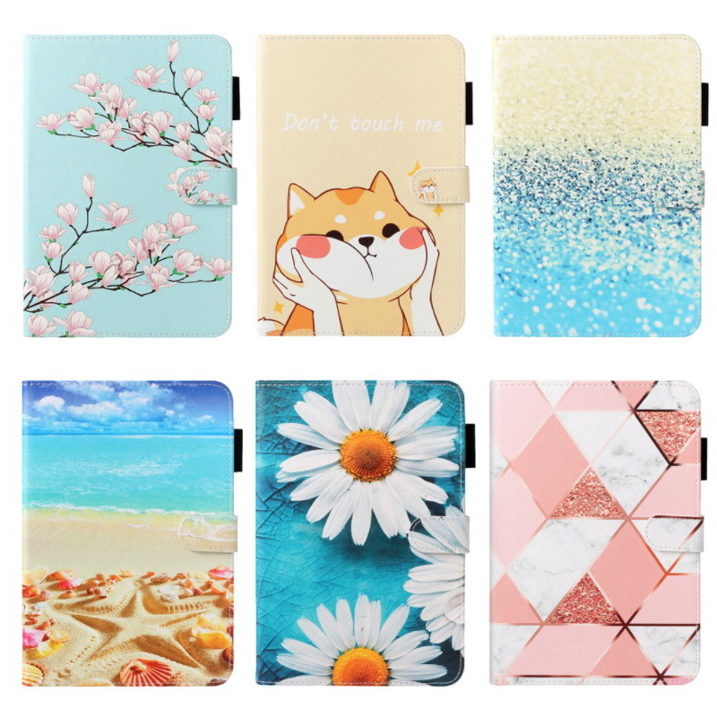 เคส Samsung Galaxy Tab A 8.0 (2019) SM-T290 SM-T295 SM-T297 #เคสฝาพับพิมพ์ลายหนัง PU พร้อมที่เก็บการ์ด Pattern Printing PU Leather Tablet Stand Case with Card Storage