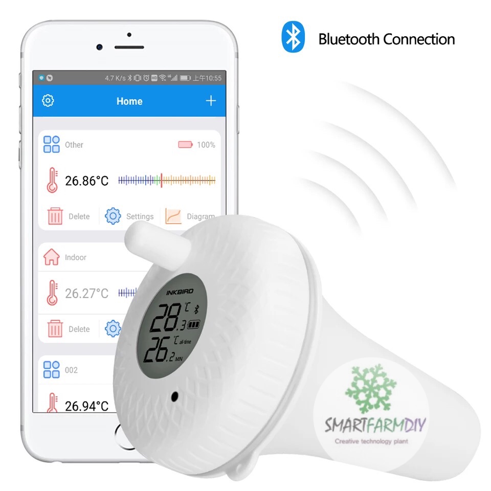 เซนเซอร์วัดอุณหภูมิแบบไม่สัมผัส Inkbird Bluetooth FloatingThermometer, Indoor & Outdoor Floating