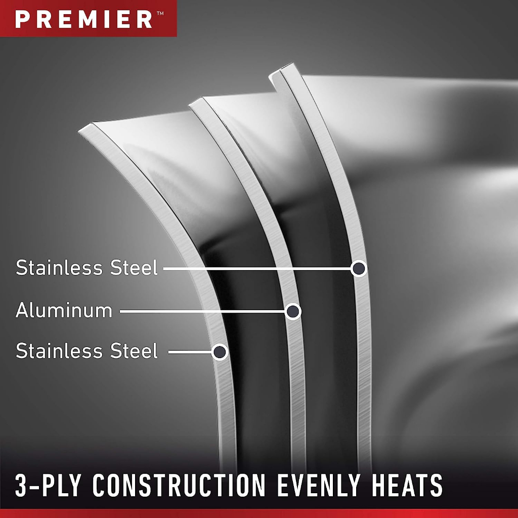 (Select by Calphalon) Premier Stainless Steel Even Heating 10-Inch Fry Pan คาลฟาลอน กระทะ 10 นิ้ว เคลือบนอนสติ๊ก