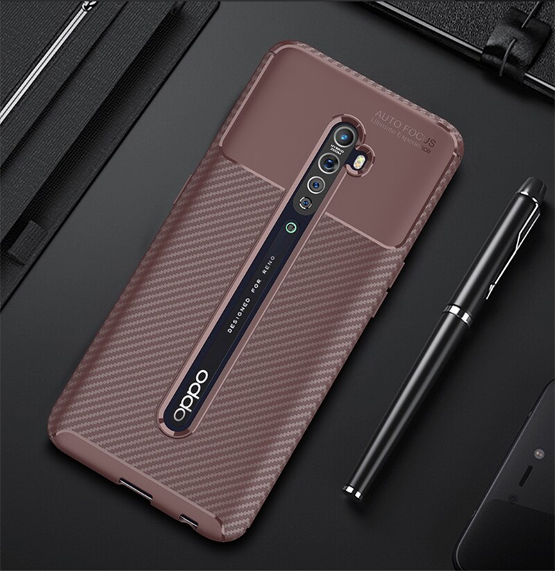 Case OPPO Reno 2F #เคสฝาหลังนิ่ม Carbon Fiber Anti-drop TPU Protection