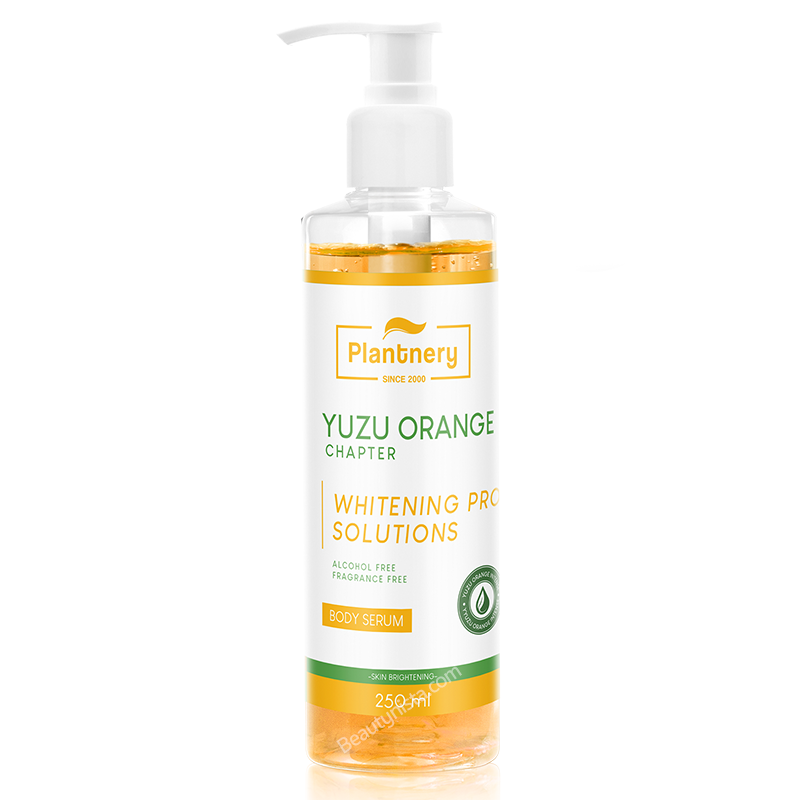 Plantnery Yuzu Orange Body Serum 250ml. บอดี้เซรั่ม เข้มข้นพิเศษจากส้มยูซุ ผสมวิตามินซี เพื่อผิวกระจ่างใส